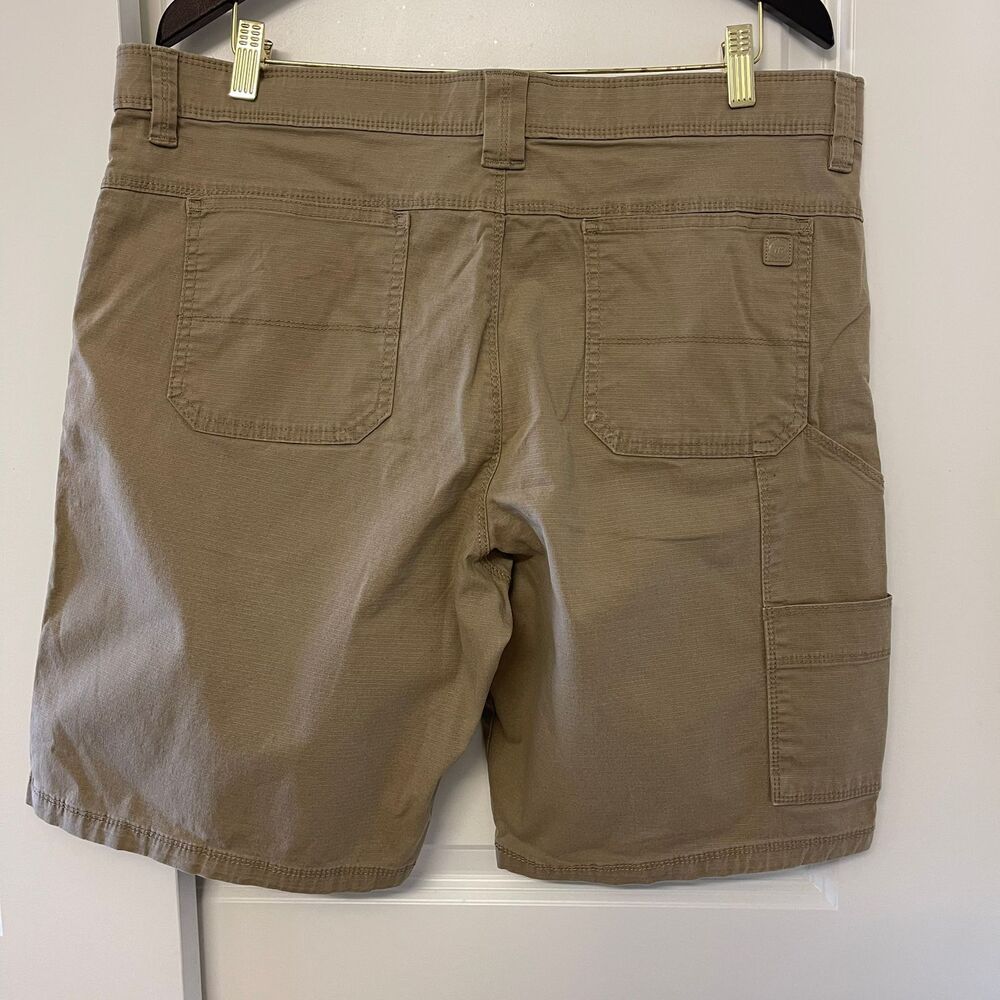 WP Weatherproof Men's Brown Flat Front Cargo Pant Khaki Chino Shorts Size 36 - Picture 3 of 9